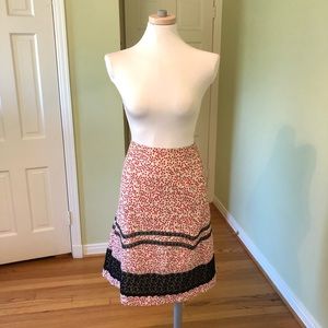 Anthropologie Odille Berry and Lace A-line Skirt